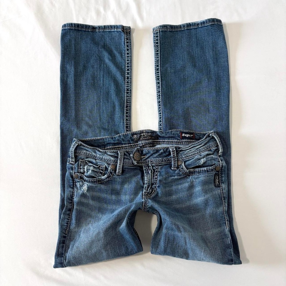 Silver Tuesday Slim Bootcut Jeans Womens 28 Blue Low Rise Y2K Denim